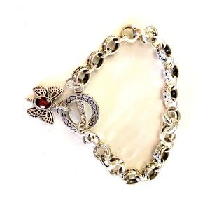 Butterfly charm silver bracelet